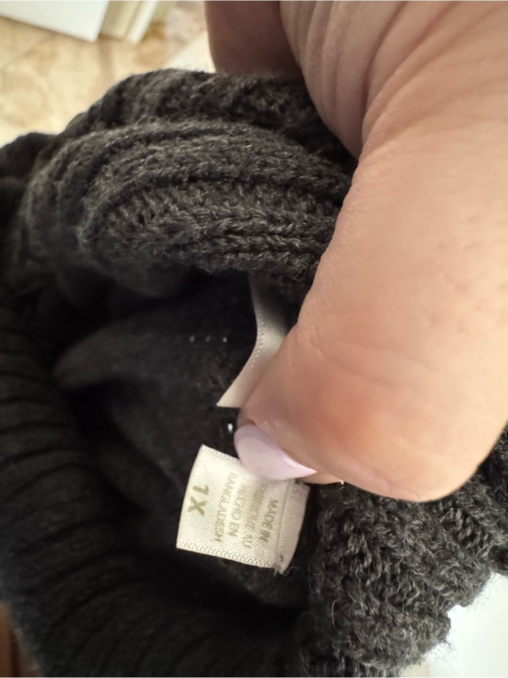Charcoal Ribbed Cowl Neck Tunic - Picture 5 of 5